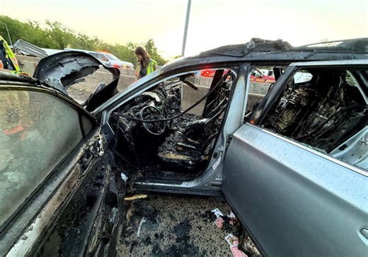 Drivers pull man out of burning car after crash on I-495 in Montgomery County