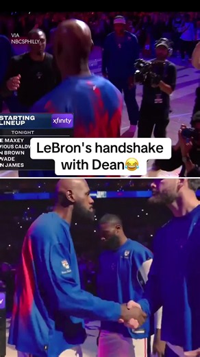 Strictly business 🤝 #NBA #Sixers #LeBron #DeanWade #KeyAndPeele | lebron handshake
