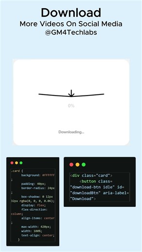 Creative Interactive SVG Download Button Animation | HTML CSS & JS Tutorial
