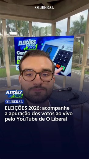 É hoje! Neste domingo (25), dia do segundo turno das eleições presidenciais de 2026, acompanhe a live especial de apuração dos votos do O Liberal. Fique por dentro dos números em tempo real, das análises e dos principais acontecimentos da votação que definirá o próximo presidente do Brasil. Acesse o nosso canal no YouTube, acompanhe a cobertura ao vivo e confira mais informações em www.oliberal.com