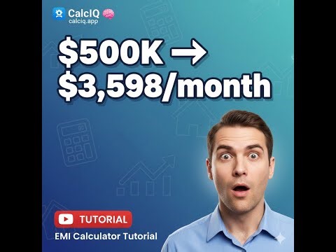 EMI Calculator Tutorial: $500K Loan = $3,598/Month (Hidden Costs Revealed!)