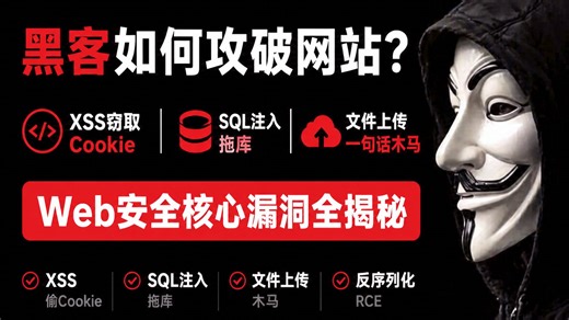 黑客是怎么攻破网站的？XSS窃取Cookie/SQL注入/文件上传一句话木马，Web安全核心漏洞全揭秘！