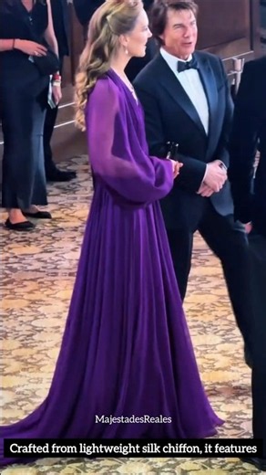 Kate Middleton Long Flared Platted Grape Purple Dress #royal #tiktok