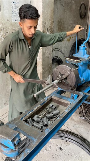 Simple Spring Making on Lathe Machine | Basket & Swing Spring by Hand #shortsvirl