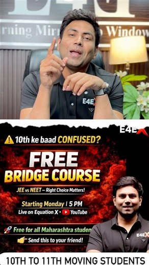 FREE Bridge Course 🚀 | 10th → 11th Students | Starts Monday 5 PM #jee2028