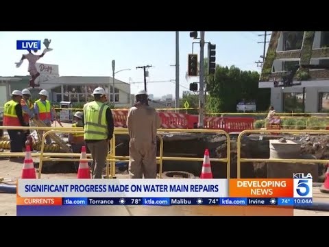 Massive Sinkhole Repair Underway at Sunset Blvd & Holloway Drive