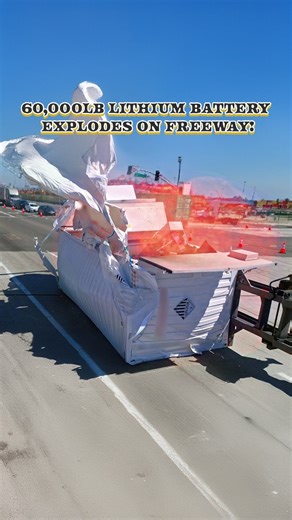 Massive 60,000lb Lithium-Ion Battery EXPLOSION Shuts Down Freeway | Pepe's Towing