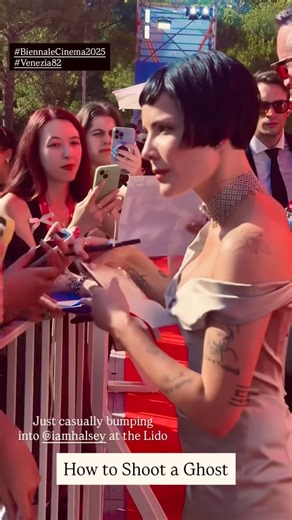 Halsey with fans at the 2025 Venice Film Festival. #halsey