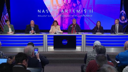 NASA holds a news conference as it prepares to launch three U.S. astronauts and one Canadian astronaut on the first crewed lunar voyage in more than half a century. The 10-day flight around the moon will mark the second Artemis mission, the successor to the Apollo program from the Cold War era. The U.S. space agency said Artemis II is targeted to lift off no earlier than February 6, from NASA's Kennedy Space Center in Cape Canaveral, Florida. #NASA #ArtemisII #Artemis #Apollo #KennedySpaceCenter