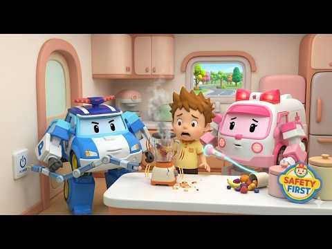 Blender Safety for Kids! 🚨 Kitchen Hazard Alert | Robocar Poli Rescue Team | STEM & Safety Lessons