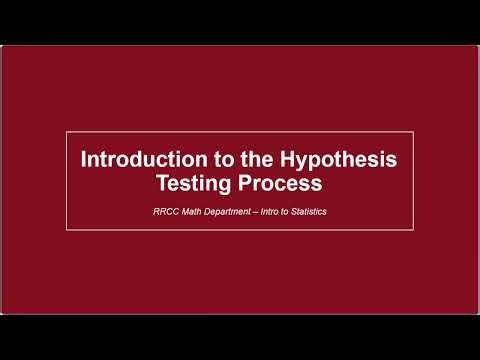 Introduction to the Hypothesis Testing Process