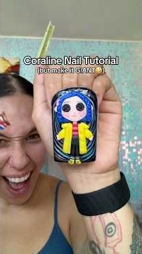 WORLDS LARGEST CORALINE NAIL TUTORIAL?! 😱