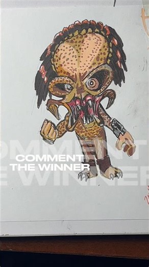 Predator vs Alien Who wins? 👹👾 #art #predator #alien #xenomorph #drawing #tutorial #shorts #sketch