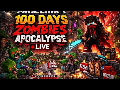 Minecraft 100 Days Zombie Apocalypse LIVE 😱 | Kya Main Bach Paunga? (Hindi Gameplay)