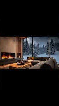 No Ads Fireplace Blizzard ASMR - Snow Storm Sleep Sound With Fireplace Burning For Deep Sleeping