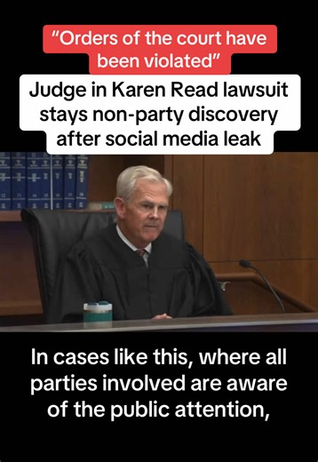 The Massachusetts judge overseeing the wrongful death lawsuit against Karen Read warned attorneys today after protected information released in discovery was posted publicly online. Judge Mark Gildea scheduled the hearing after learning someone shared confidential discovery material on the social media website X 30 minutes after it was emailed to counsel. The information was about Michael Proctor, the former state trooper Read says orchestrated her framing. Gildea, who presides in Plymouth Count