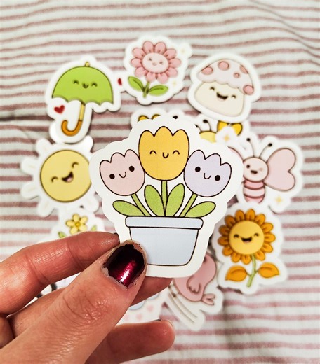 Cute Spring Sticker Set| Spring Stickers| Summer Stickers| Pastel Stickers| Waterproof Stickers| Stickers for Kids - Etsy