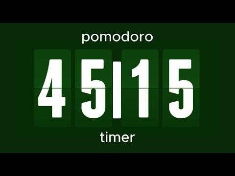 45 I 15 pomodoro timer / 4 hour • emerald design • flip timer • no music • only bell / productivity