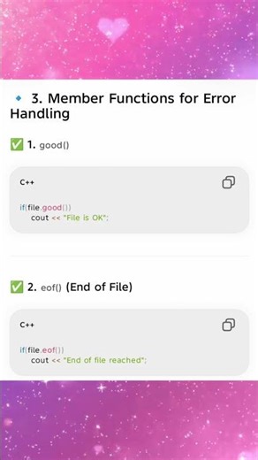 CS25C07 UNIT 6 Error handling in file I/O member function #errorhandling #member#function #live