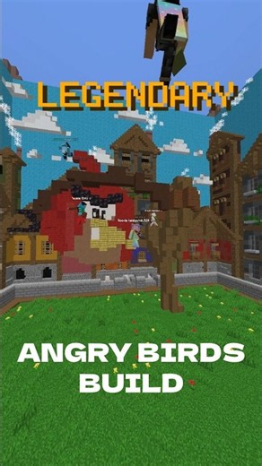 We Built an Insane Angry Bird in Under 7 Minutes!! #hypixel #minecraft #shorts #viral #buildbattle