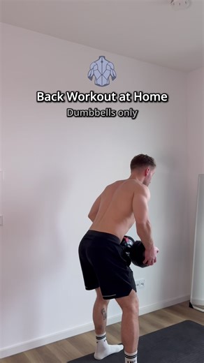 Back workout at home, dumbbells only 💪 Train your back and lats with this smooth dumbbell flow. Targets upper back, mid back, lower back, rear delts and lats. Perfect for strength and posture at home.✅ #homeworkout #backworkout #dumbbellworkout #backpain #strengthtraining