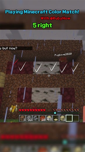 Playing minecraft color match with @RubyHow ! #minecraft #roblox #shorts #trend #colormatchinggame