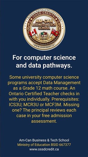 OSSD Credit Courses: Computer Science and Data Management