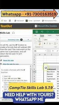 CompTIA MS Office Simulation | Excel Skills Lab 5.7.9 | Microsoft Excel