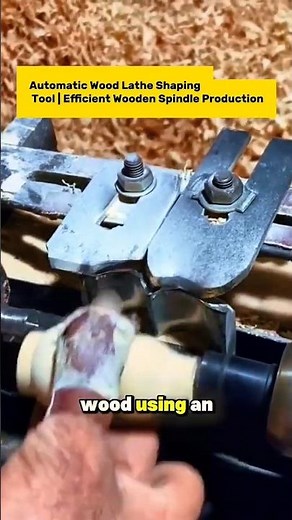 Automatic Wood Lathe Shaping Tool | Efficient Wooden Spindle Production.