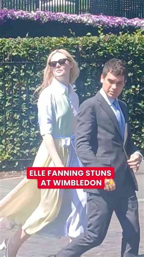 Elle Fanning looked gorgeous as she turned up for Wimbledon✨🥹