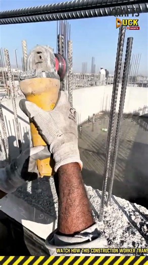 Rebar Grinding on Site: Prepping Structural Foundations #satisfying #works