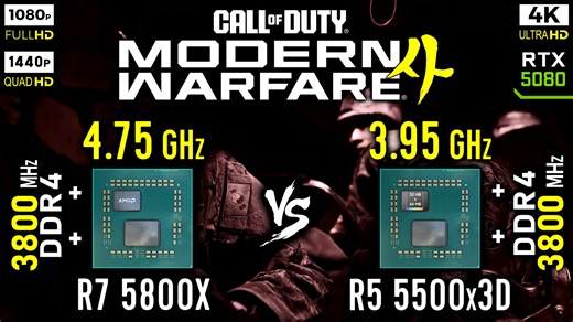 Ryzen 7 5800X vs Ryzen 5 5500x3D in Call of Duty: Modern Warfare 4 | RTX 5080