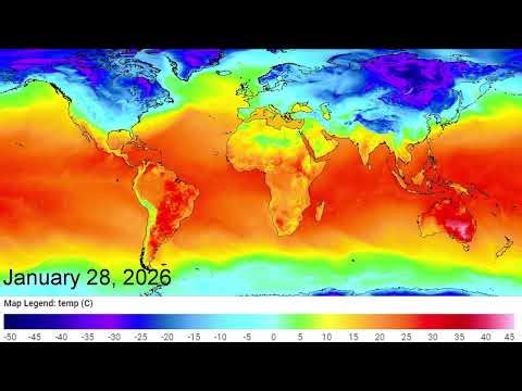 World Temperature January 2026 (Time Lapse)