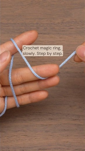 Crochet magic ring, step by step (slow)