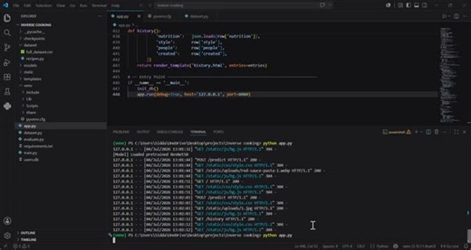 #deeplearning #computervision #pytorch #flask #machinelearning #imageprocessing #ai #python #recipegeneration #inversecooking | SIDDA KEERTHI