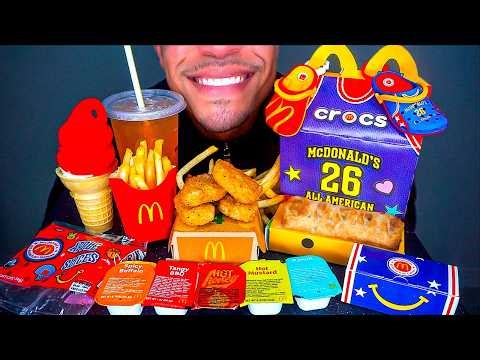 MCDONALD'S KIDS MEAL | CHOCOLATE DIPPED CONE | CHICKEN NUGGETS FRIES | ASMR MUKBANG NO TALKING 먹방
