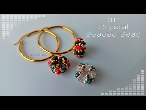 How to Make 3D Crystal Beaded Beads | Easy Jewelry Tutorial step by step.