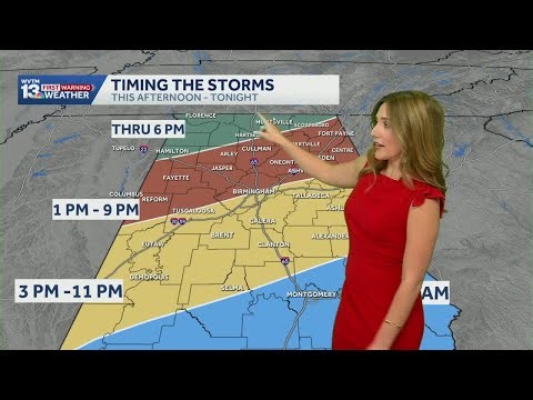 Timing Alabama's severe weather risk Wednesday: high winds, hail, and a tornado threat.