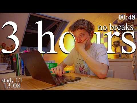LIVE-Special | 3-HOUR study with me WITHOUT BREAKS in Paris 📚🌧 rain & thunder sounds