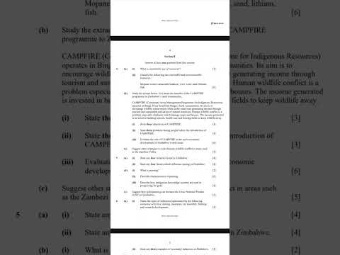 ZIMSEC O-Level Geography Specimen Paper 2: 2026 Human & Economic Geography Guide (Section B)