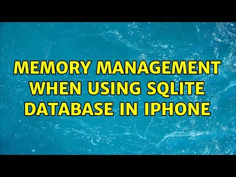 Memory management when using sqlite database in iphone (6 Solutions!!)