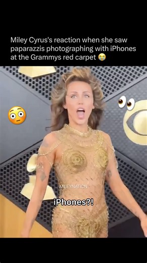 Miley Cyrus Couldn’t Believe Paparazzi Were Using iPhones at The Grammys 😭📱 | #shorts #mileycyrus