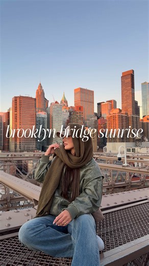 Witnessing a Beautiful Sunrise at Brooklyn Bridge
