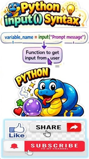 👉 Python input() Syntax Explained in 15 Seconds | Beginner Python#python #input #programming #shorts