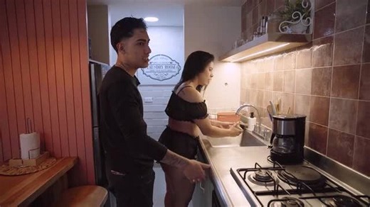 Curvy Stepmom Dishwashing Tease