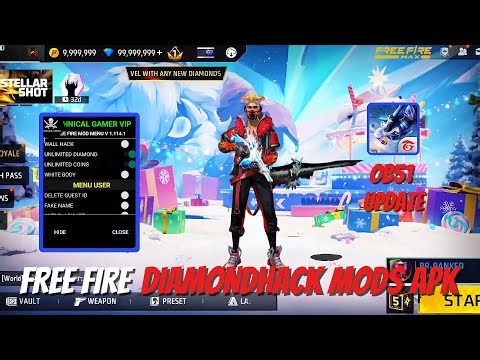 FREE FIRE NEW MOD MENU || UNLIMITED DIAMOND HACK || FF MOD MENU APK