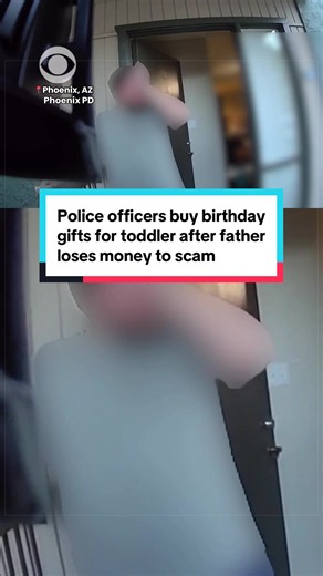 Two Phoenix police officers helped save a toddler's birthday after her father, a DoorDash driver, lost hundreds of dollars to a scam the day before the celebration. When officers Alessandro Figuccio and Tanner Schnieder learned he had no money left for gifts, they offered to take him shopping. But they went beyond his wish list, using their own money to fill a cart with toys, clothes and even a pink bicycle for his daughter to grow into. Police body camera video captured the father's emotional r