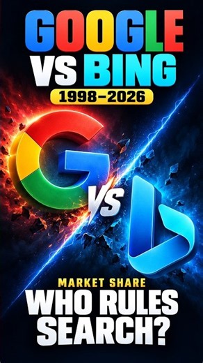 Google vs. Bing: 28 Years of Search Market Share in 30 Seconds? 🔍 (1998–2026)