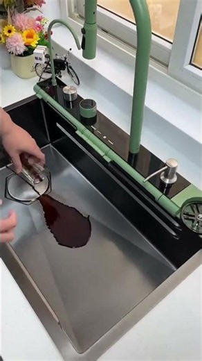 1️⃣ Smart Waterfall Sink with Honeycomb Digital Cup Rinser Design @MaviGadgets
