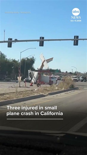 Three injured in small plane crash in California